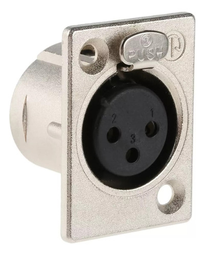 Plug Conector Xlr Canon Femea Painel 3 Pinos Nc3fp-1 Neutrik