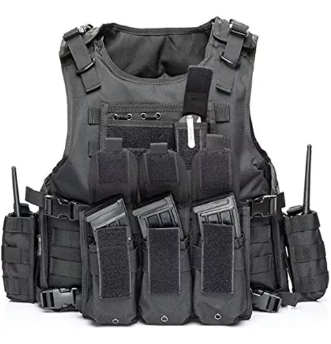 Chaleco táctico, chaleco ligero Airsoft, chaleco ajustable de paintball con  bolsa extraíble