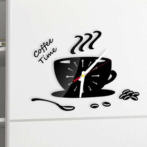 Forma De Café Extraíble Bricolaje Acrílico 3d Espejo Adhesiv
