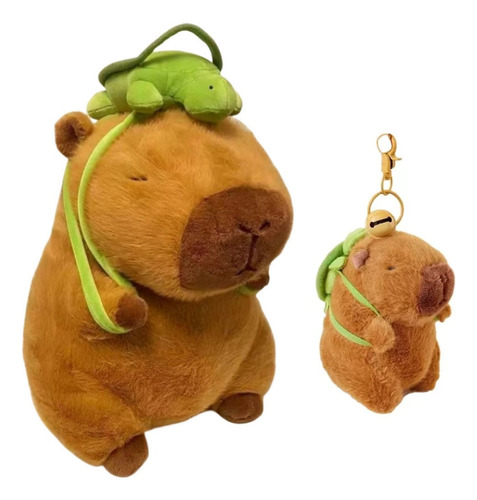 Muñeco Carpincho De Peluche De 23 Cm Y Llavero Capibara De 1