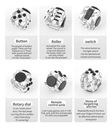 Ec Juguete Anti Estrés Fidget Cube 3 Pcs Cubo De Rubik