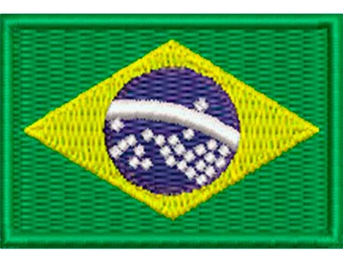 Patch Bordado Mini Bandeira Brasil 3x4,5cm Cód.mbp249