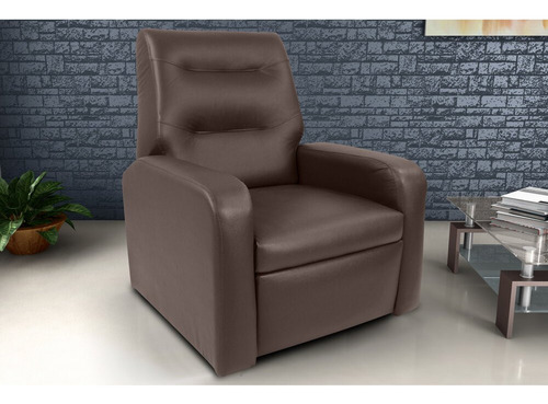 Poltrona Reclinavel Classic Material Sintético Matrix Cor Marrom