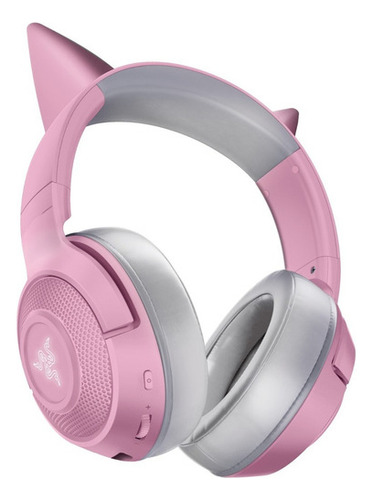 Imagen 2 de 10 de Auriculares Gamer Razer Kraken Bt Kitty Edition Quartz Inalámbricos Rosa Con Led Rgb