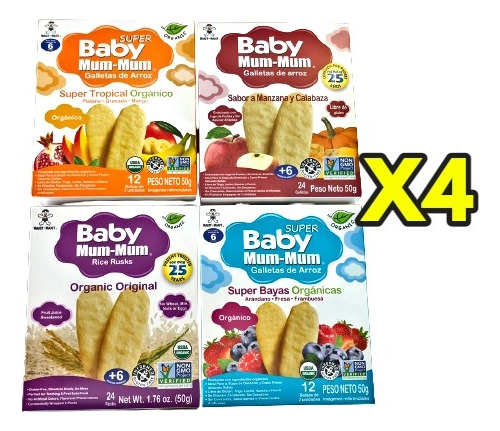 Pack X4 Baby Mum-mum Variedades
