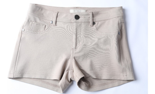 Shorts Cortos Con Zipper Y Botón Con Bolcillos Atrás