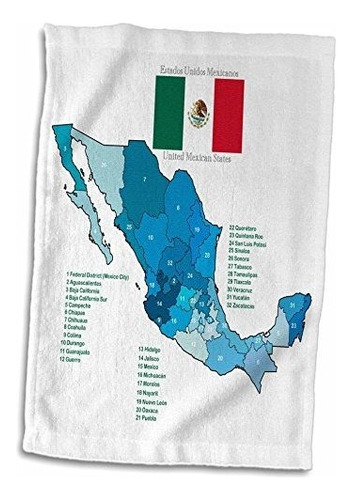 Bandera 3d Rosa Y Mapa De México Con Todos Los Estados Mexi