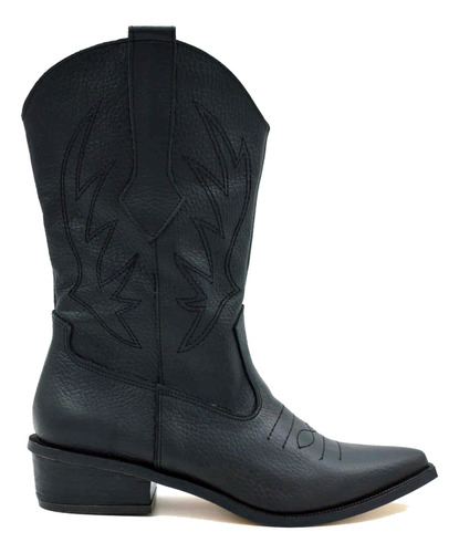 Bota Texana Blanca Mujer Alta Costuras Cuero Vacuno 1316gr