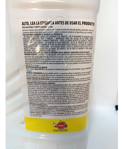5 Lt Braza Diuron + Paraquat Elimina Zacate Y Hierbas