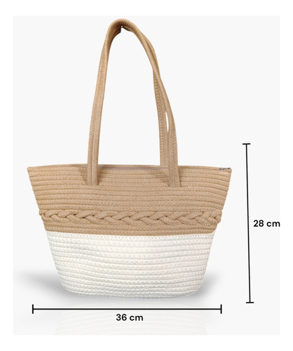 Bolso Cartera De Verano Tela De Algodón Tejida A Mano Beige
