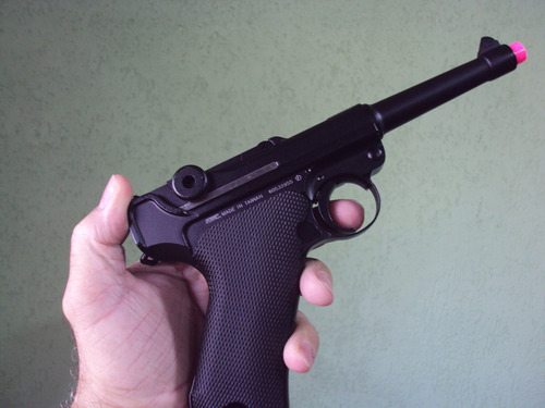 Pistola Pressão Co2 Luger P08 Blowback 4.5 Kwc Preto 4.5 Mm