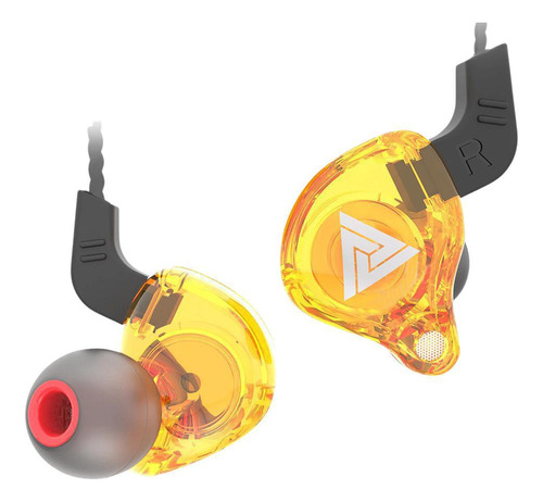 Fone De Ouvido Qkz Ak6 Gamer Dj In Ear Com Case Amarelo