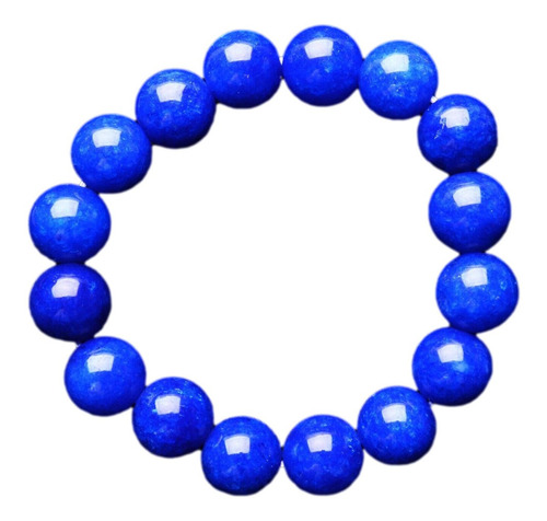 Pulsera Elástica Con Bellas Perlas Azules De Lapislázuli Aaa