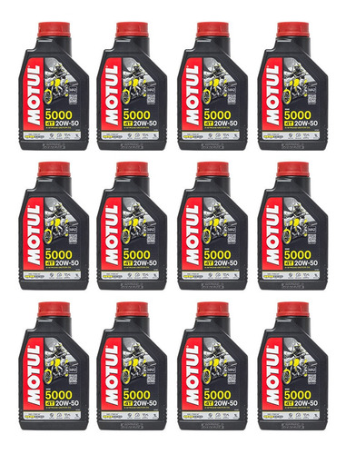 Caja 12 Pz Aceite Motul 5000 20w50 Pulsar Fz R6r R1 Gsxr Zx6