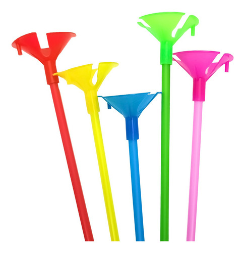 Pack 10 Varillas 40cm Porta Globos Multi Colores Con Copa