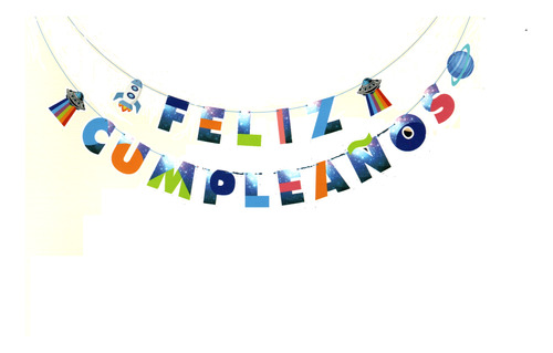  Guirnalda Banderin Cumpleaños Planetas Tierra  Globifiesta