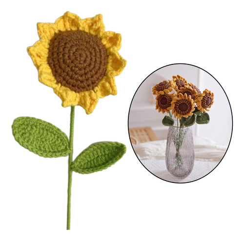 Flor Tejida A Mano Hojas Arreglo Floral Novia Regalo Para