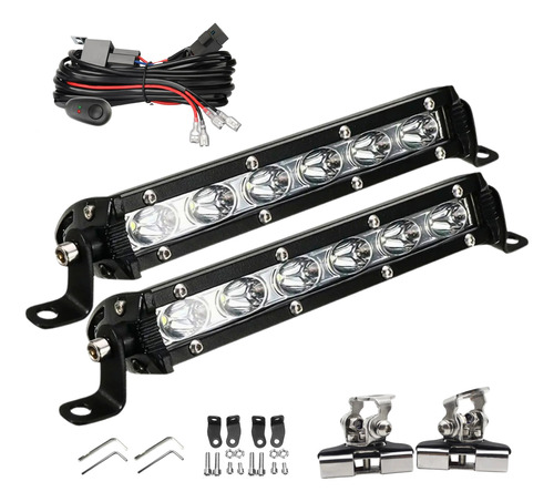 Barra Neblinero 6 Leds 12/24v + Ramal 2 Mts +2 Bases 360°