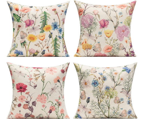 Juego De 4 Fundas De Almohada Exteriores 20x20 Pulgadas