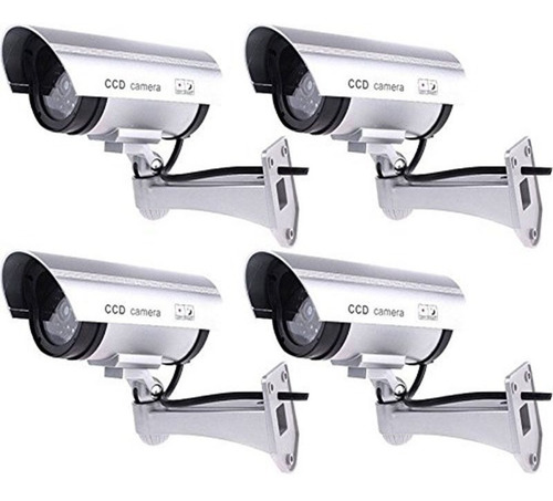 Imagen 2 de 6 de 4 Pack Interior Exterior Falsa Dummy Cctv Seguridad Cámara I