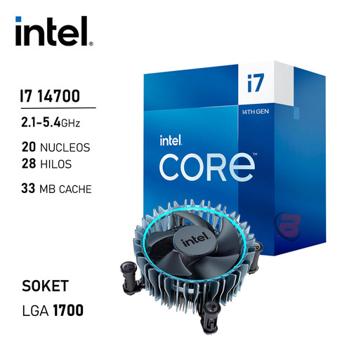 Procesador Intel Core I7 14700 2.1ghz 20 Núcleos 28 Hilos