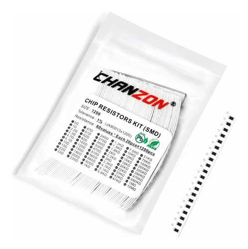 Pack De Resistencias Chanzon, 0-10ohm, 60 Valores, 1200pzs
