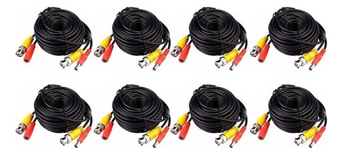 Pack 8 Cables 20mts Cctv Bnc Video + Power Alimentación