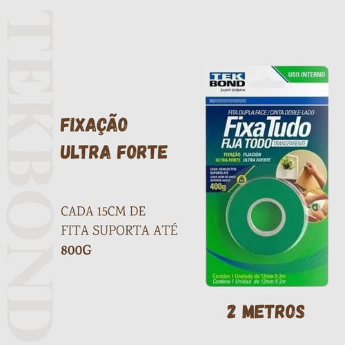 Fita Dupla Face Tekbond Fixa Tudo Fixação Ultra Forte