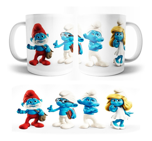 Taza Plástico Diseño Pitufos Pelicula. Ideal Para Regalos!