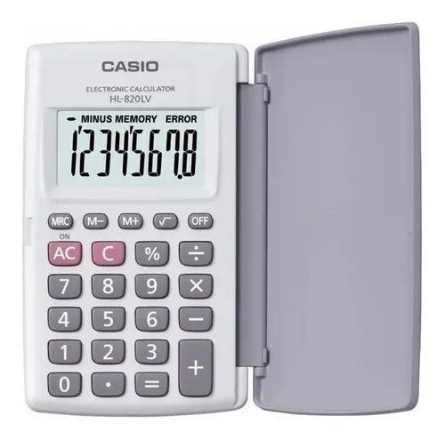 Calculadora Portátil Con Tapa Casio Hl 820lv 8 Dígitos