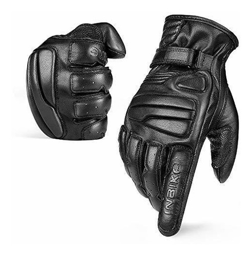 Inbike Guantes De Motocicleta De Piel De Cabra Completa Con 