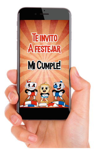 Tarjeta Invitación Virtual Animada Cuphead