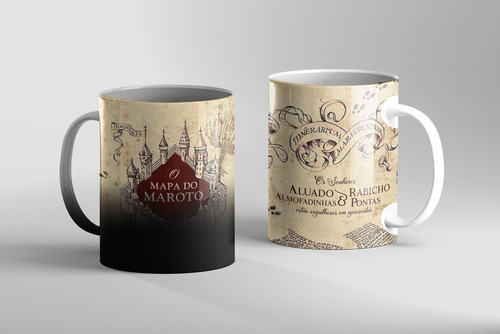 Caneca Mágica Harry Potter Mapa Do Maroto.