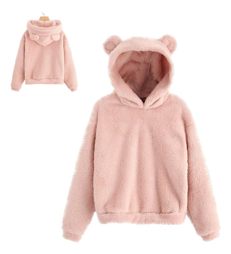 Sudadera Capucha Oso Peluche Aowave Para Mujer 2022 Manga