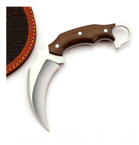 Warivo Cuchillo Karambit De Acero D2 Hecho A Mano Con Funda