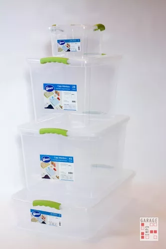 Set 2 Cajas Organizadoras Pack Organizador Plastico 45 Lts