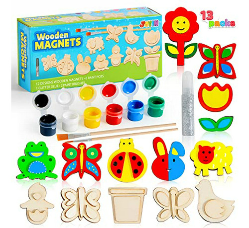 Kit De Manualidades Con Imanes De Madera Para Niños