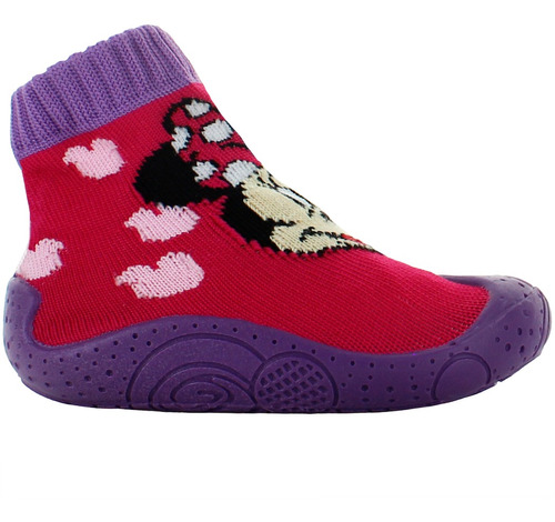 Minnie Pantufla Aqua Shoes Calcetin Suave Rosa Niña Bebe 840