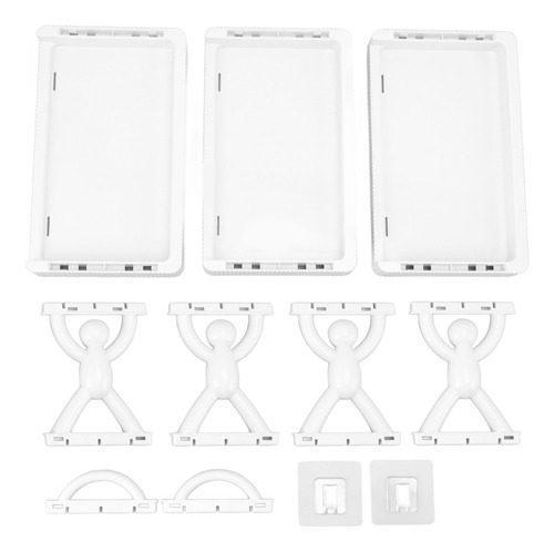 Estante De Almacenamiento De Pared Blanco Blanco De Tres Pis