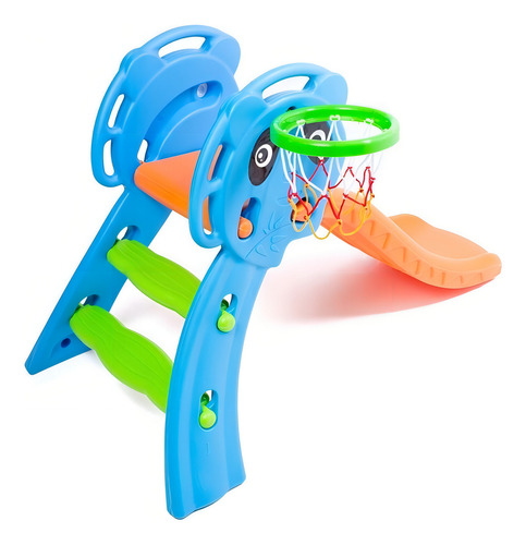 Escorregador Infantil De Plastico Laranja Cor Azul/Larajna