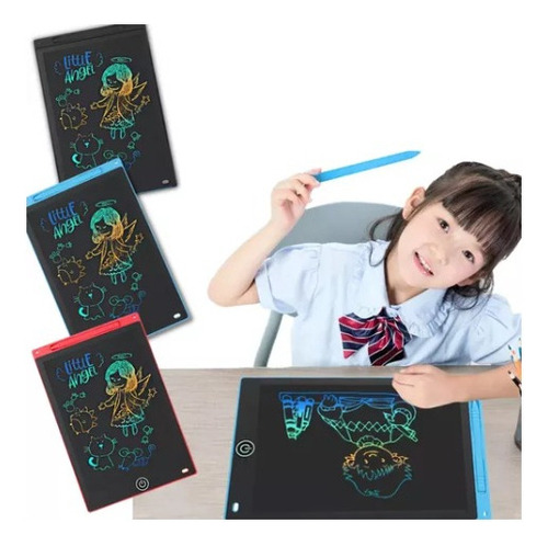 Lousa Mágica Tela Lcd Tablet Infantil De Escrever E Desenhar Cor Azul