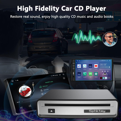 Reproductor De Cd Usb Sphktey Para Coche Con Puerto Usb/aux,