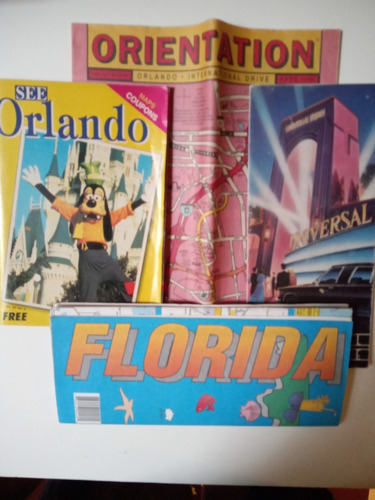 Folletos Mapas Disney Orlando Universal, Florida, 1992/3. 