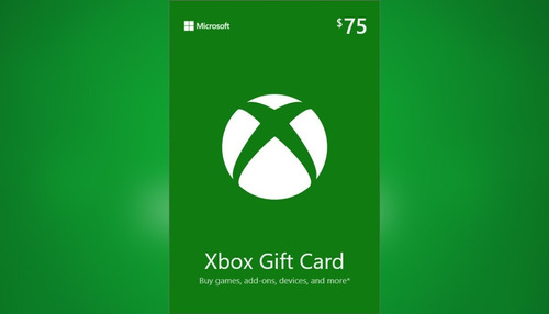 Tarjeta Gift Card Xbox De 75 Dólares (usa)