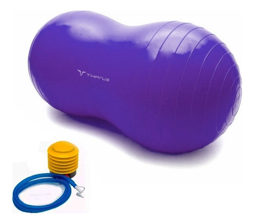 Bola de cacahuete, 90 x 45 cm, pilates, yoga, 150 kg, con bomba de color morado