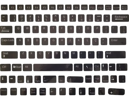Kit 10 Adesivos Teclados Apagados Em Vinil Laminado Com Ç | Frete grátis
