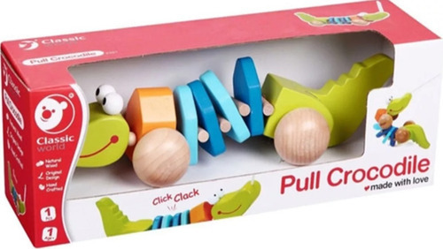 Imagen 5 de 5 de Arrastre Cocodrilo Madera Interactivo Infantil