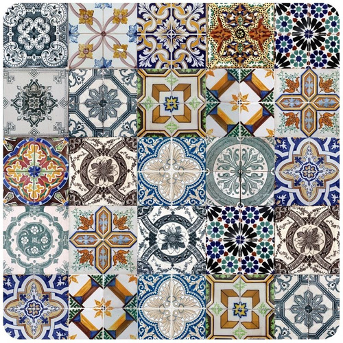 Adesivo Azulejo Português Ladrilho 1,00x1,00m Pt-01