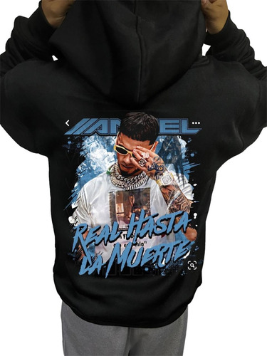 Sudadera Unisex Juvenil Negra De Anuel Aa