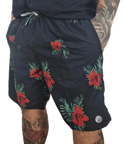 Bermuda Shorts Surftrip Black Lily Masculino